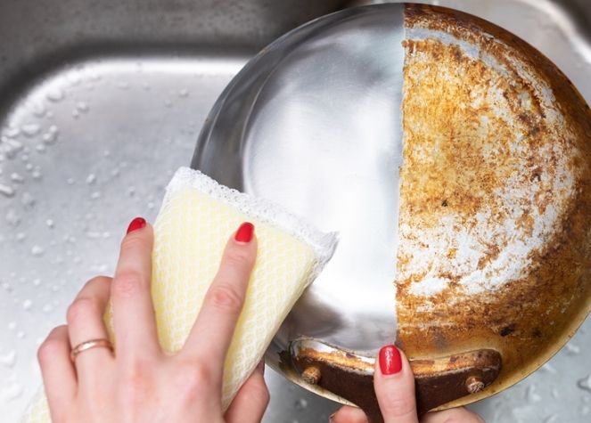 不沾鍋油垢清洗