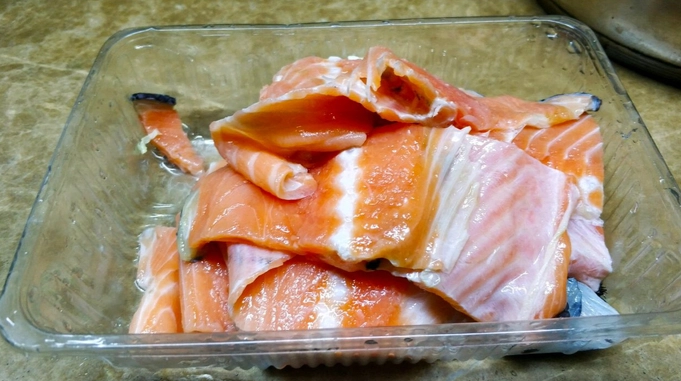 三文魚解凍後